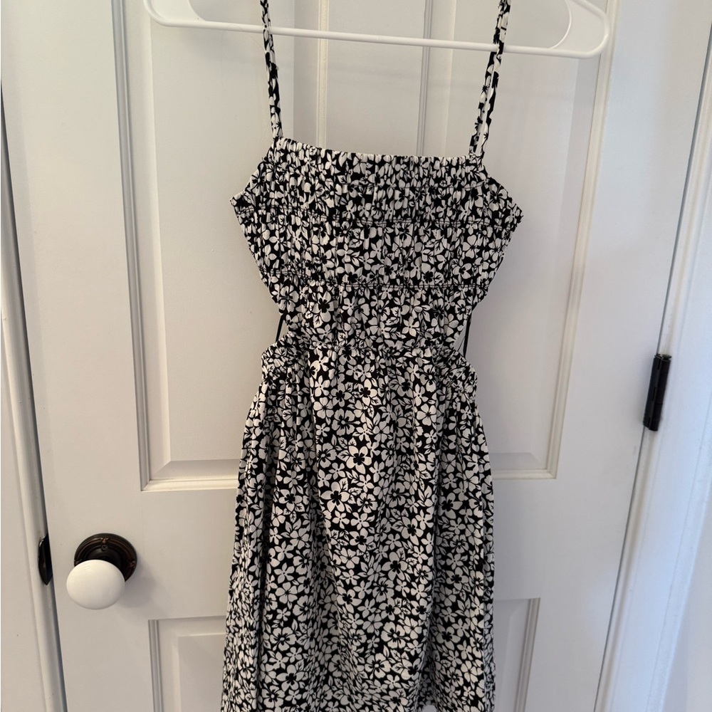 Black and White Floral Dress